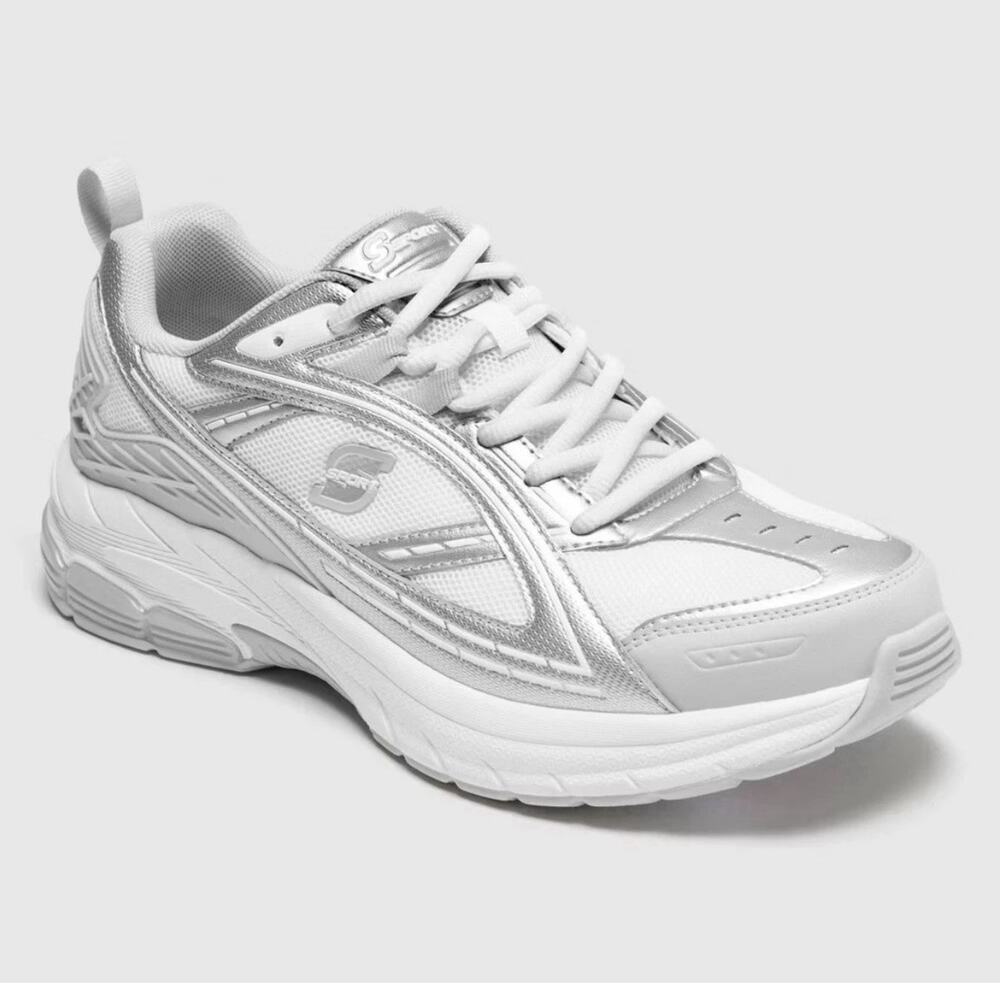 S Sport By Skechers Men Stark Sneakers Size 9 White and Sliver